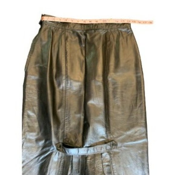 Martani Long Leather Skirt Pleated Detail Women’s Size 18 - Picture 6 of 9